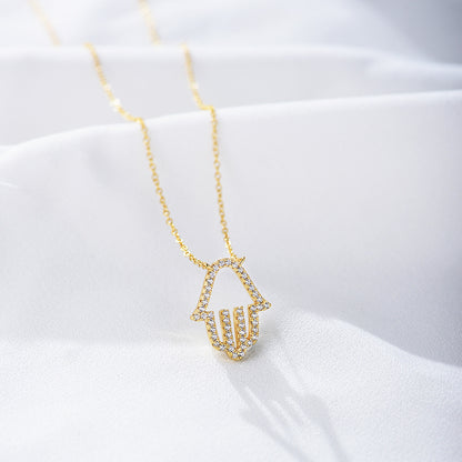 S925 Sterling Silver Micro-Paved Zircon Flash Diamond Cut Out Jewelry Gym From House