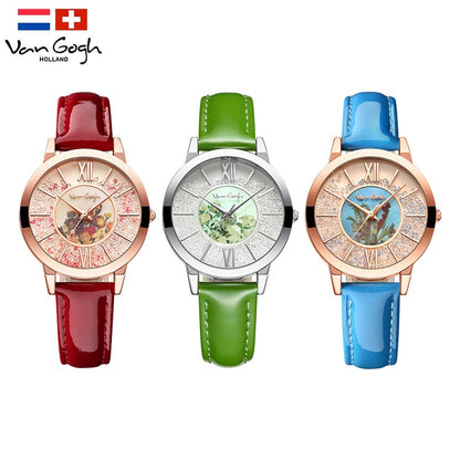 Van Gogh Women's Artistic Quartz Watch Leather Strap Jewelry DealSniper.net