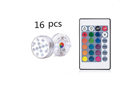 3 LEDs Underwater Light 16 Colors RGB IP68 Waterproof Swimming Pool Home Decor dealsniper-net Q16pcs7CM with controller