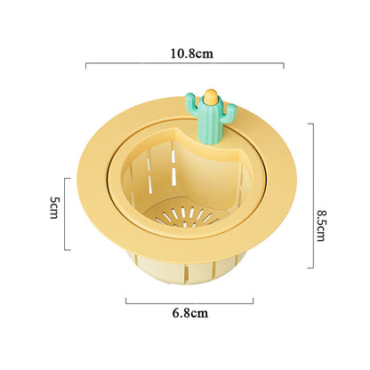 Cactus Sink Drain Strainer Press Automatic Dumping Basket House Gym From House Yellow widened gasket