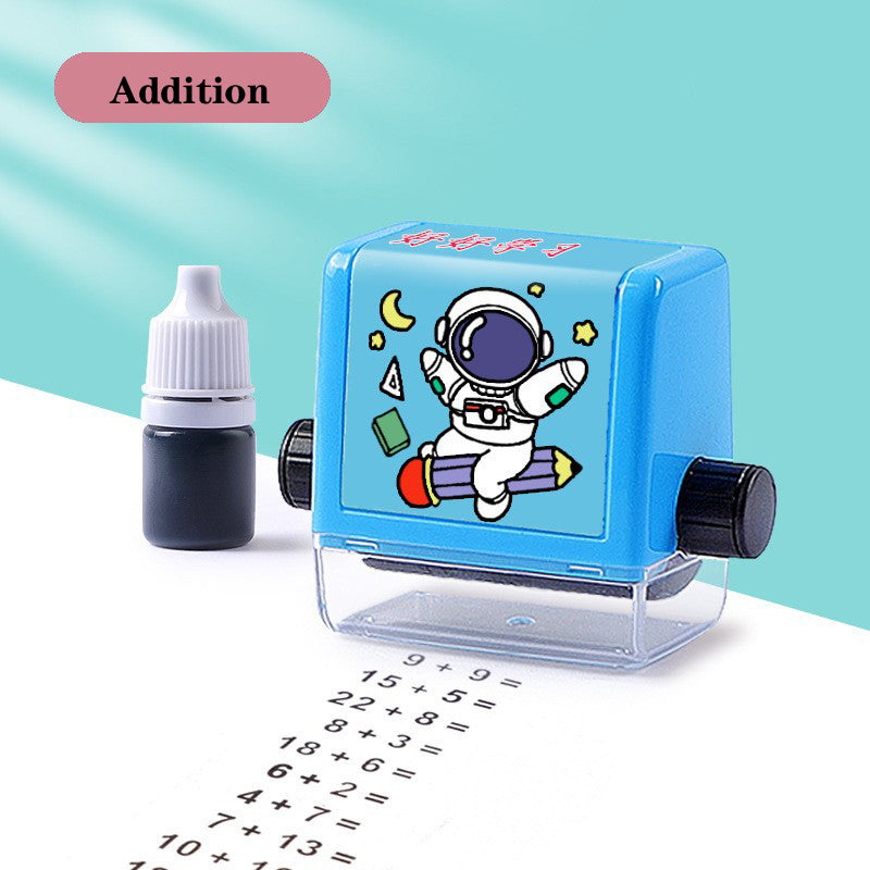 Digital Type Mathematical Operation Stamp Pupils Teacher Kids DealSniper.net Blue