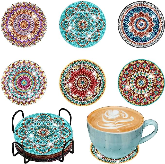 6 Pieces Diamond Painting Coasters Kits