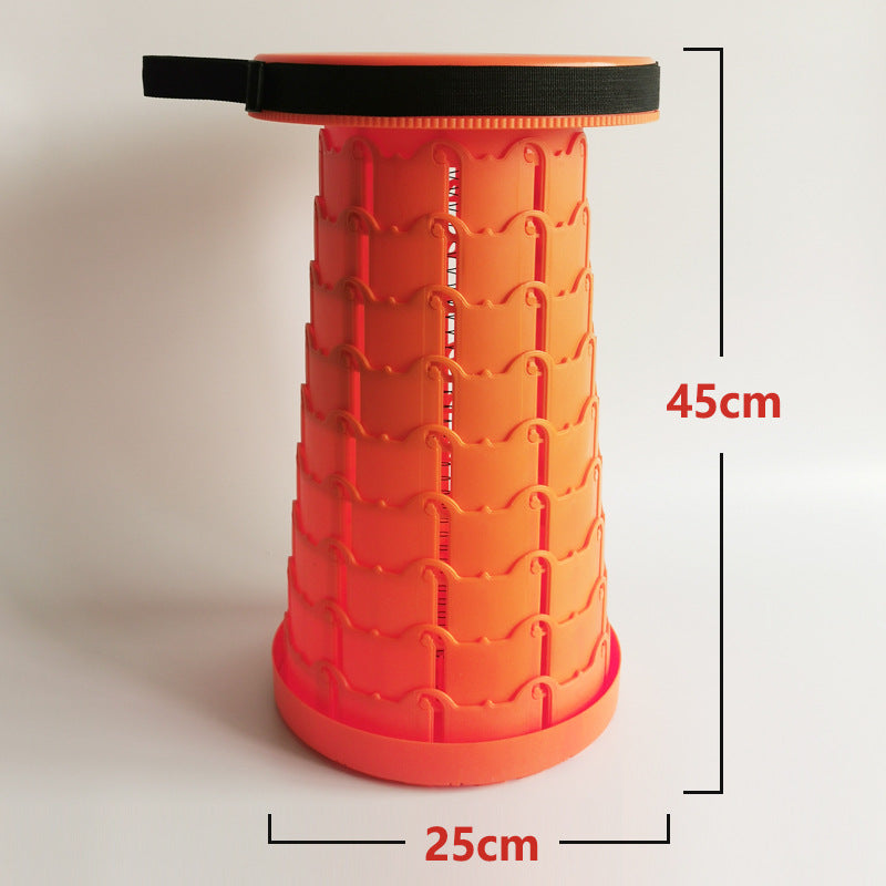 Children's Rainbow Folding Stool Portable Retractable Chair Kids dealsniper-net Adult Style Monochrome Orange