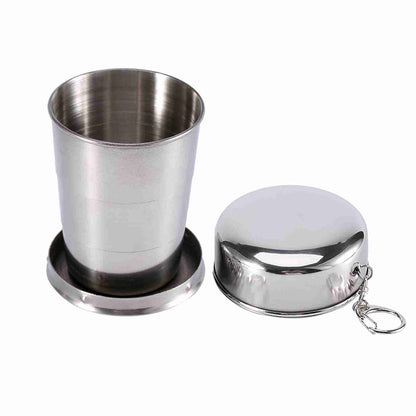 S Stainless Steel Travel Folding Cup Camp Keychain Kitchen dealsniper-net M