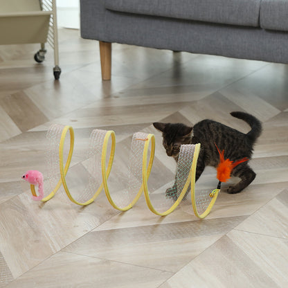 Cat Pets Toys Mouse Shape Balls Foldable Cat Kitten Play Tunnel Pets Gym From House