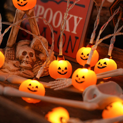 PVC Soft Material Halloween Lighting Chain Pumpkin Ghost Holidays DealSniper.net Pumpkin Warm Light 10 Lights