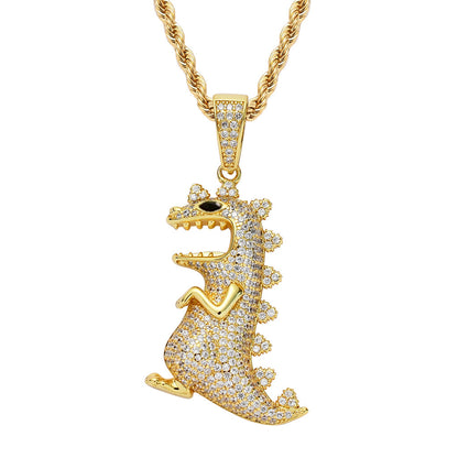 Hip Hop Style Dinosaur Pendant Necklace Decorative Accessories Jewelry dealsniper-net Gold