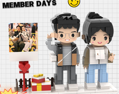 Portrait Building Blocks Puzzle Character Photo Kids DealSniper.net Polaroid of two persons No gift box