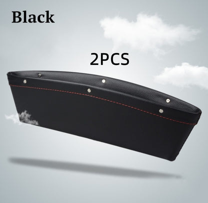 Car Organizer Box Caddy Catcher PU Leather Seat Gap Storage Bag Vehicle DealSniper.net Black 2pc