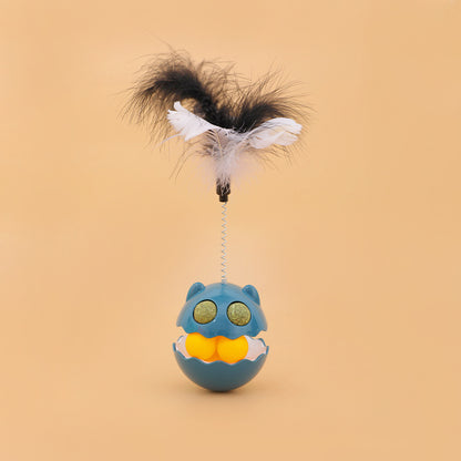 Cats Feather Toy Rotate Cat Tumbler Teaser Catmint Roller Pets Gym From House Deep Sea Blue 26x8cm