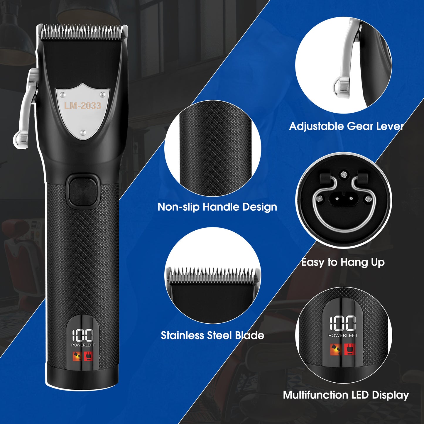 Hair Clippers For Men, Professional Cordless Trimmer Set