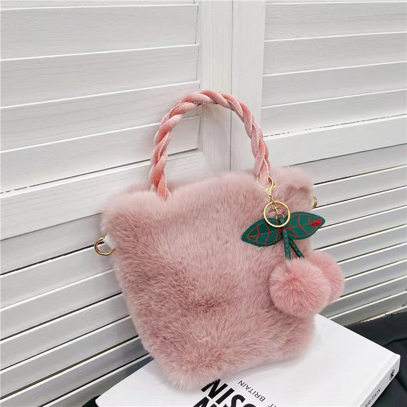 Large Capacity Plush Bag High Quality Soft Plush Bag Women dealsniper-net Cameo Brown Pink