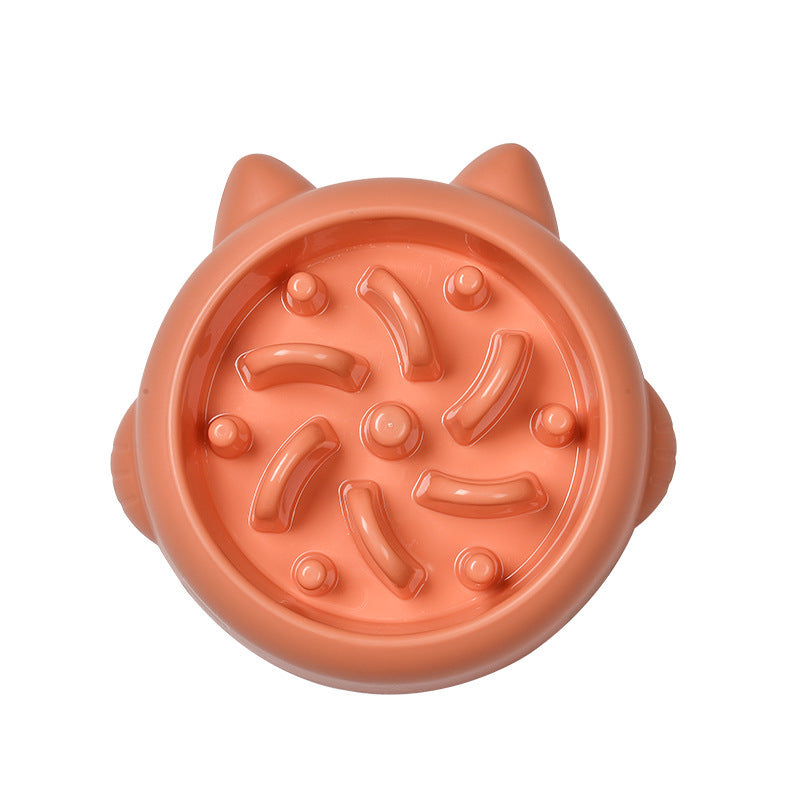 Pet Dog Cat Slow Feeder Bowls Anti Choking Slow Feeder Pets dealsniper-net Orange