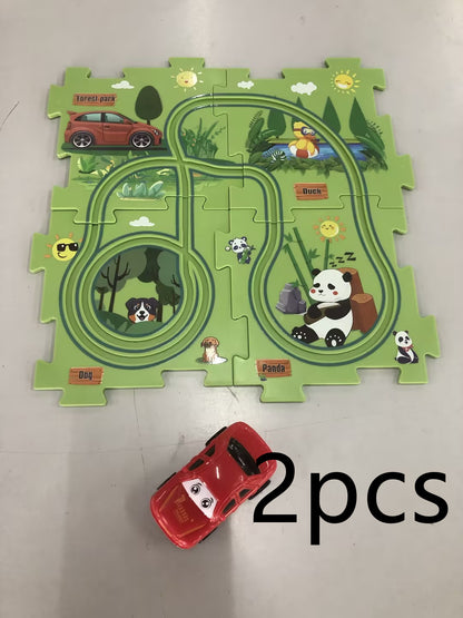 Children Puzzle Electric Railroad Speeder DIY Assembly