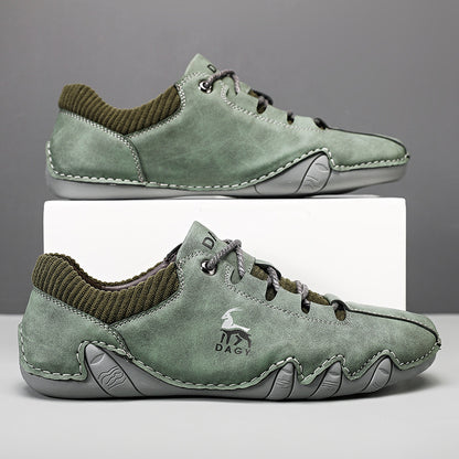 High Quality Men Sneakers Fashion Lace-up Flats Shoes Men dealsniper-net Green Size37