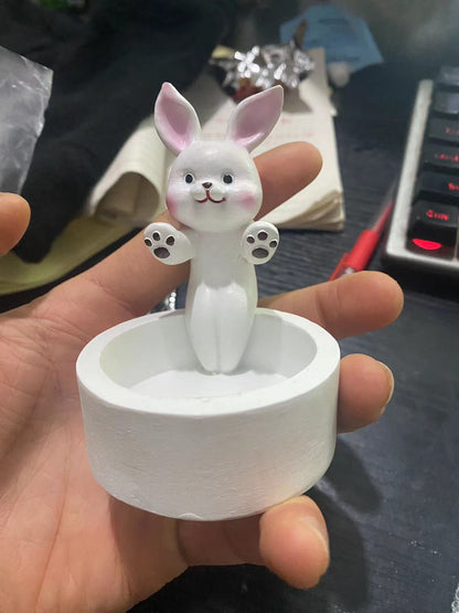 Cartoon Kitten Candle Holder Warming Its Paws Cute Pets Gym From House