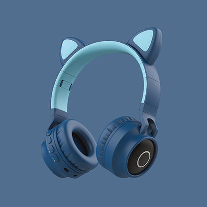 LED Light Cat Ear Headphones Wireless Bluetooth 5.0 Headset Gadgets dealsniper-net Blue green