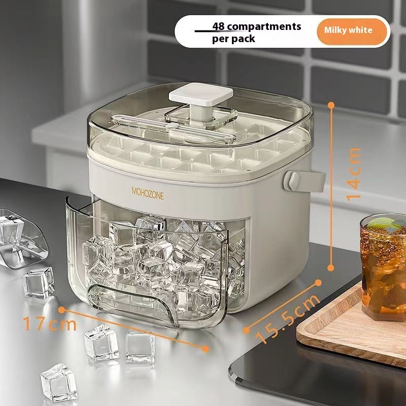 Press-type Convenient Outdoor Portable Ice Tray Kitchen DealSniper.net 48 Grid Milky White