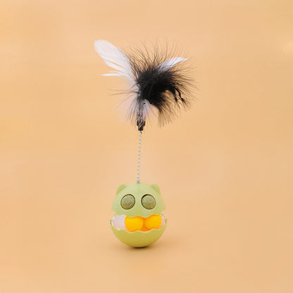 Cats Feather Toy Rotate Cat Tumbler Teaser Catmint Roller Pets Gym From House Grass Green 26x8cm