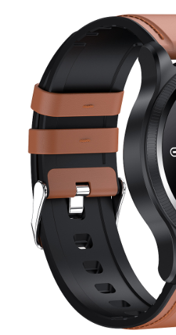 Oxygen ECG Temperature Blood Pressure Heart Rate Monitoring Laser Smart Watch Electronics DealSniper.net Brown belt strap E400