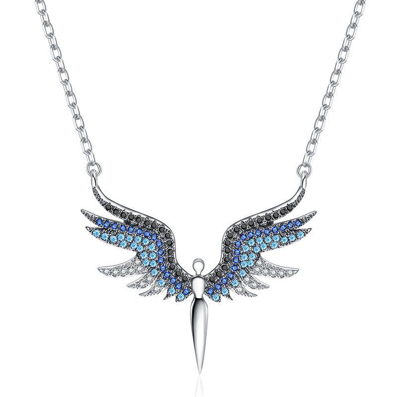 Titanium Steel Necklace For Women Creative Angel Wing Jewelry Gym From House