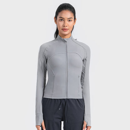 Women's Half Turtleneck Sports Fitness Jacket Women dealsniper-net Lamp Wick Gray 10