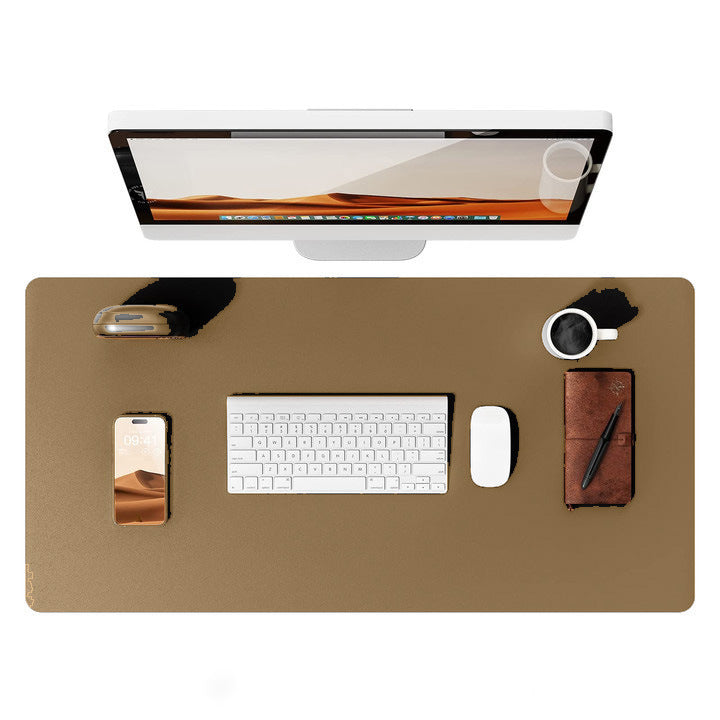 Leather Oversized Computer Office Keyboard Desk Mouse Pad Electronics DealSniper.net 60X35cm Khaki