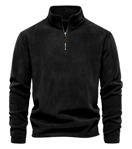Fashion Personality Stand-collar Zippered Sweatshirt Men DealSniper.net Black L