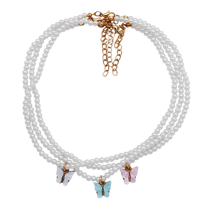 Opal Bow Knot Pearl Necklace Women Women dealsniper-net