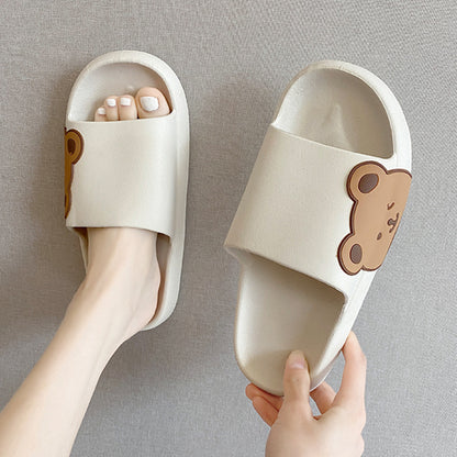 Cute Bear Slippers Summer Beach Shoes Bathroom Slippers Women Gym From House