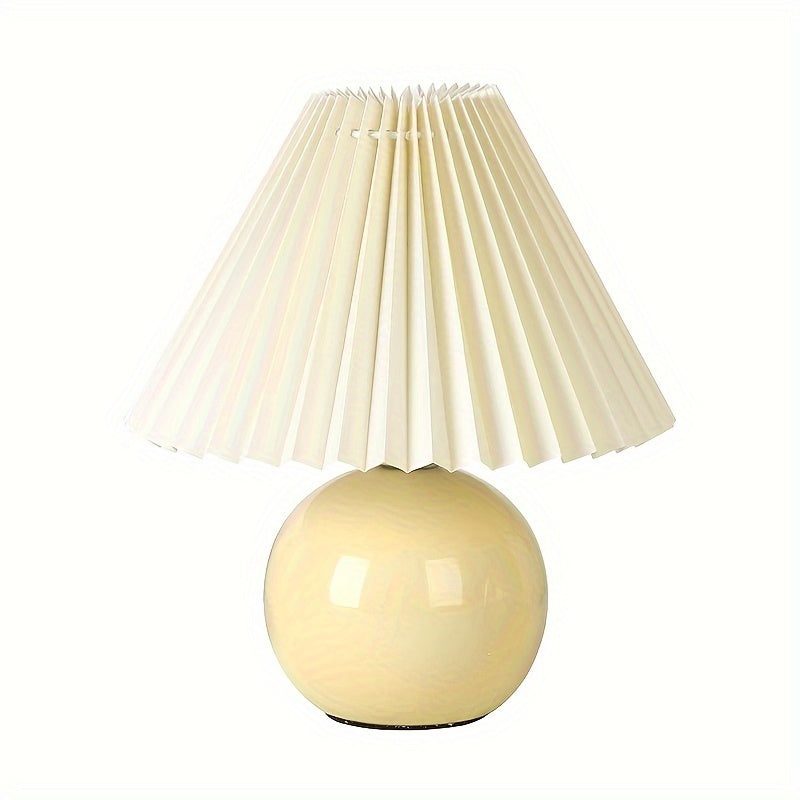 Ceramic Bottom Pleated Table Lamp Decoration Home Decor dealsniper-net Yellow