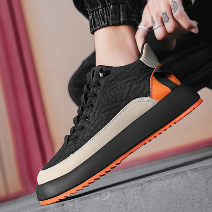 Trendy Color-blocked Sports Shoes Casual Lace Up Sneakers Men Gym From House