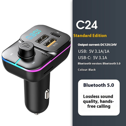 Car Bluetooth MP3 Player Charger Vehicle Gym From House Black