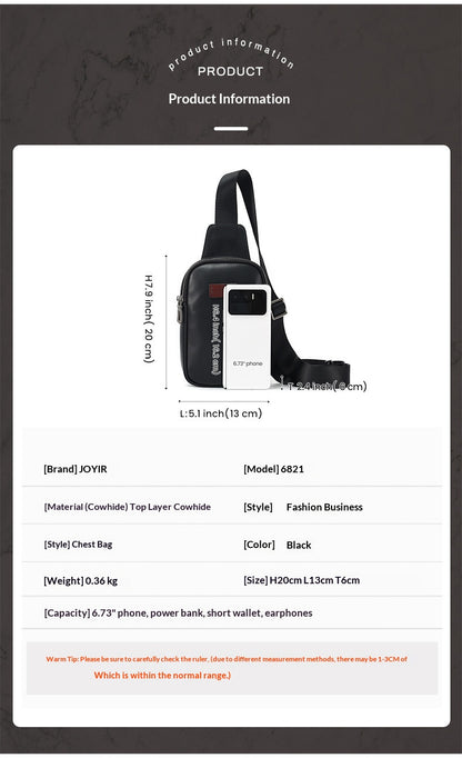New Men's Chest Bag Portable Fashionable Casual Crossbody Bag Men Gym From House