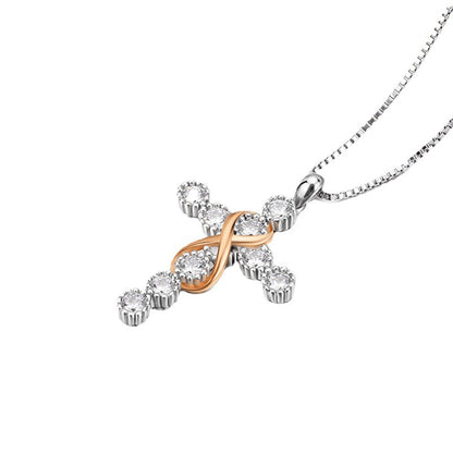 Women's Faith Cross 8 Diamond Pendant Necklace Jewelry dealsniper-net