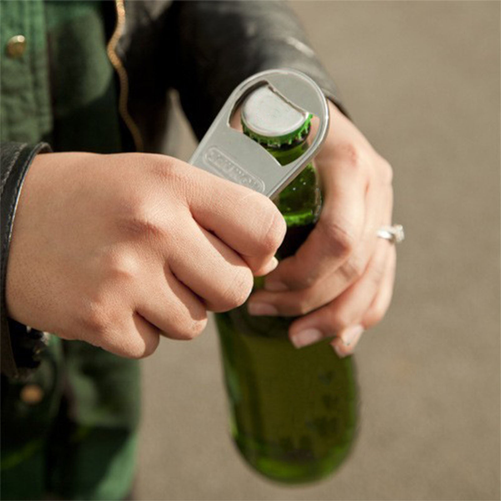 Bottle Opener Zipper Shape Shiny Unique Zinc Alloy Bottle Kitchen dealsniper-net