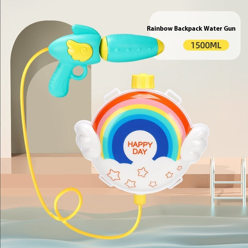 Children's Cartoon Backpack Water Gun Water Beach Toys Kids dealsniper-net 1500ml Rainbow