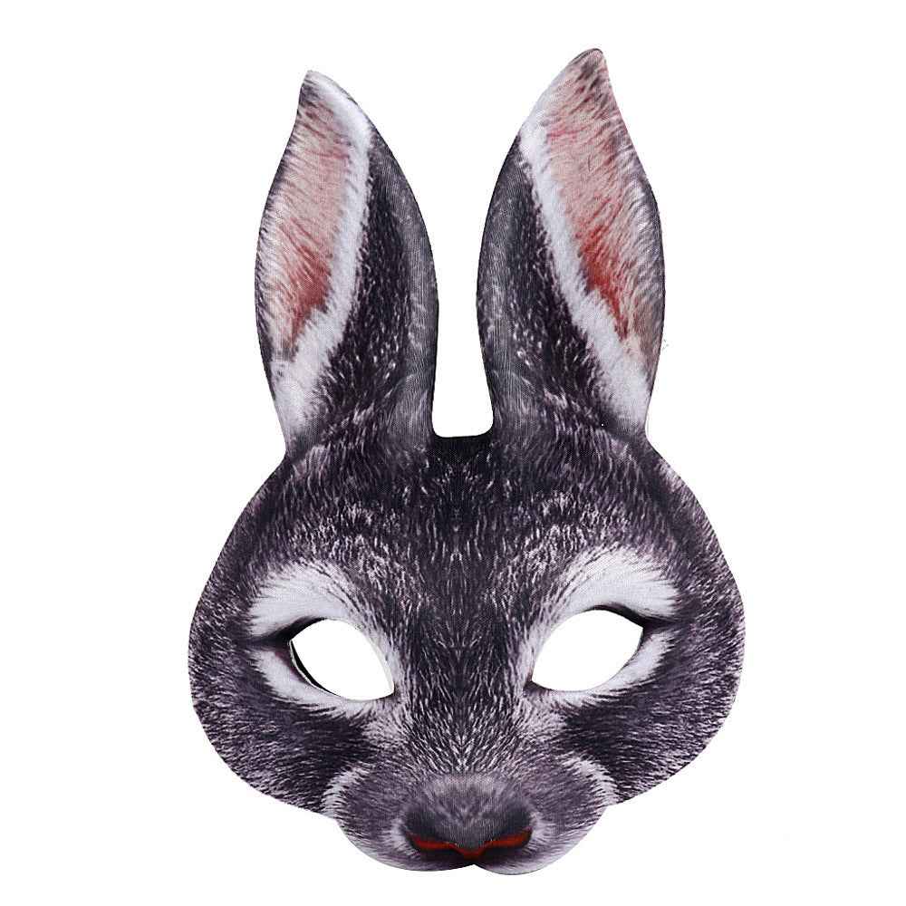 Carnival Party Masquerade EVA Half Face Rabbit Animal Mask Deals DealSniper.net Black