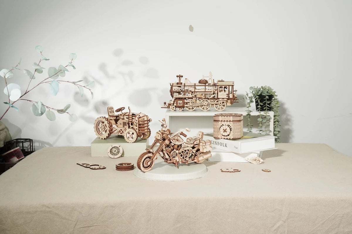 Robotime Rokr Cruiser Motorcycle DIY Wooden Model Building Block Deals DealSniper.net