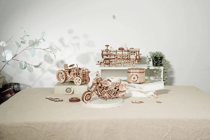 Robotime Rokr Cruiser Motorcycle DIY Wooden Model Building Block Deals DealSniper.net