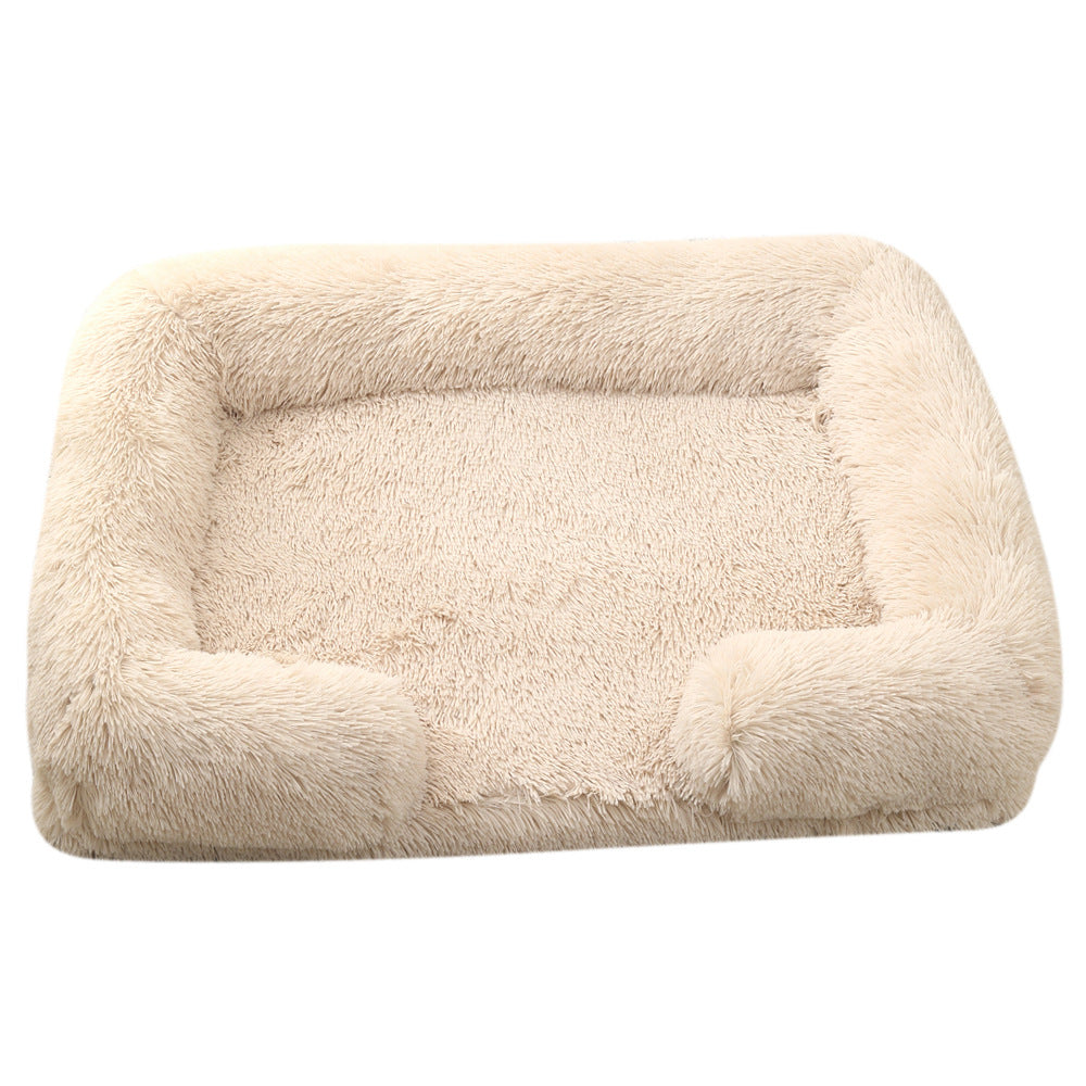 Plush Round Pet Bed Dog Bed Winter Pets Gym From House M27 Light Brown L No Inner Sleeve
