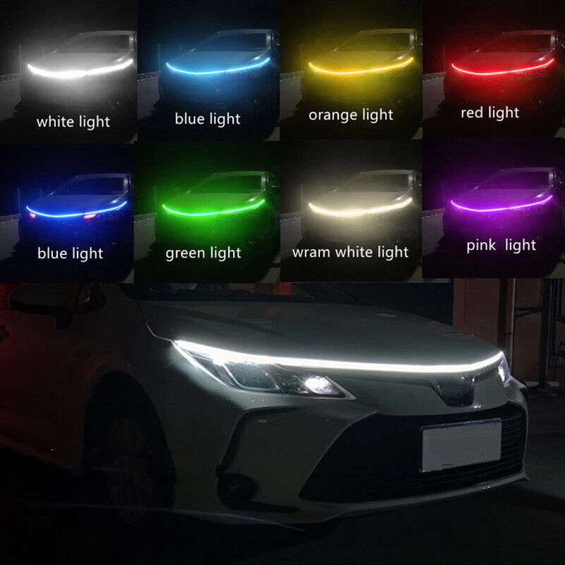 71\' RGB Car LED DRL Hood Light Engine Cover Strip Headlight Strip APP Control Vehicle dealsniper-net