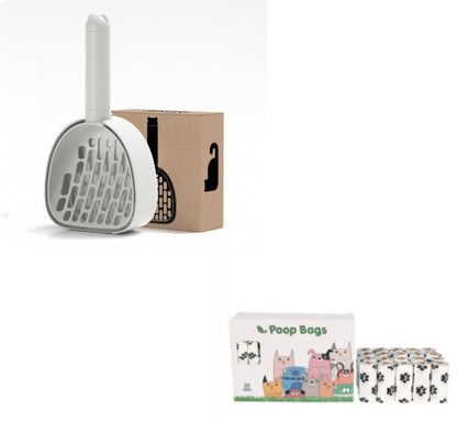 Pets Litter Scoop Plastic Poop Scoop Cleaning Pets Gym From House Base white A Set