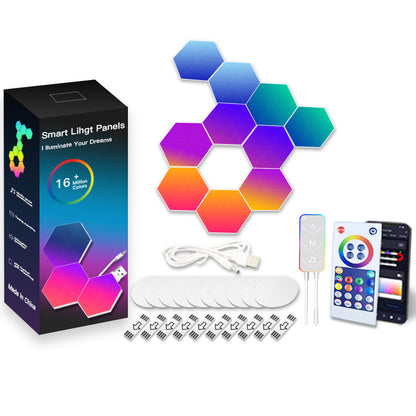 Honeycomb Intelligent Voice-controlled Quantum Light House DealSniper.net 10packs Bluetooth quantum lamp