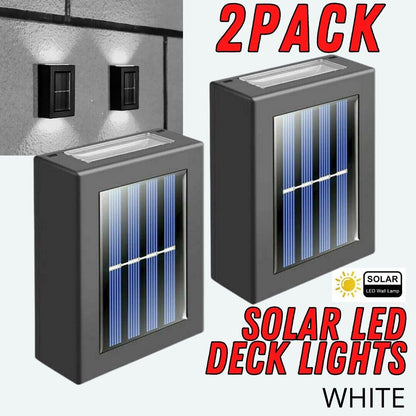 Outdoor Solar 2 LED Deck Lights Path Garden Patio Pathway Stairs Step Fence Lamp Home dealsniper-net