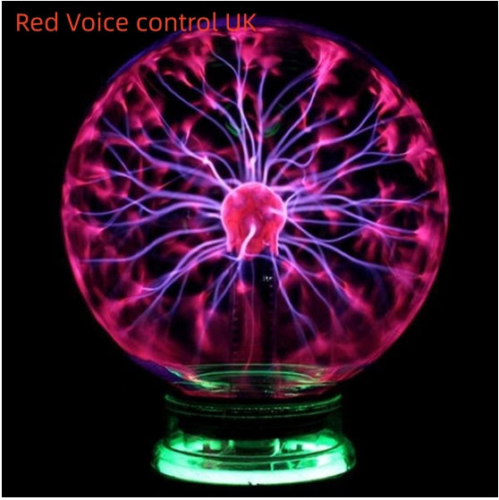 Plasma Lightning Ball Electronic Magic Light Electrostatic Home Decor Gym From House Red Voice control UK 6in