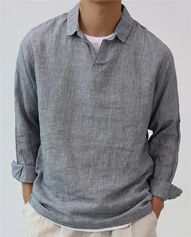 New Fashion Men's Pullover Shirt Solid Color Long Sleeve Men Gym From House Gray 2XL