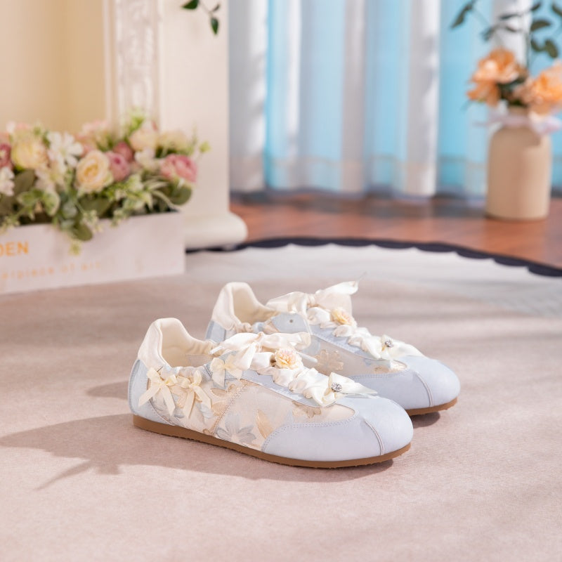 New-style Oriental Aesthetic Flower Embroidery Casual Shoes Women Gym From House