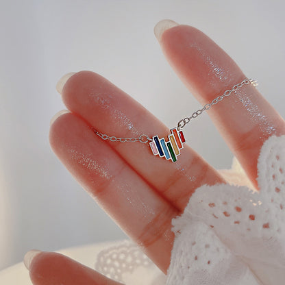 Rainbow Love Necklace Women