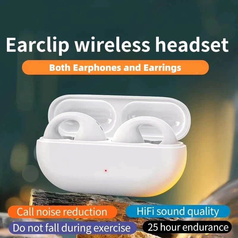 Wireless Ear Clip Bone Conduction Headphones Gadgets dealsniper-net